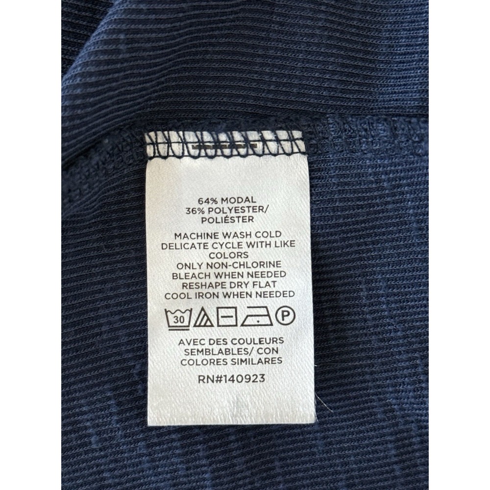 Ann Taylor LOFT Full Button Twist Tie Waist Stretch Shirt Midi Dress Navy Sz 10P - Picture 10 of 13